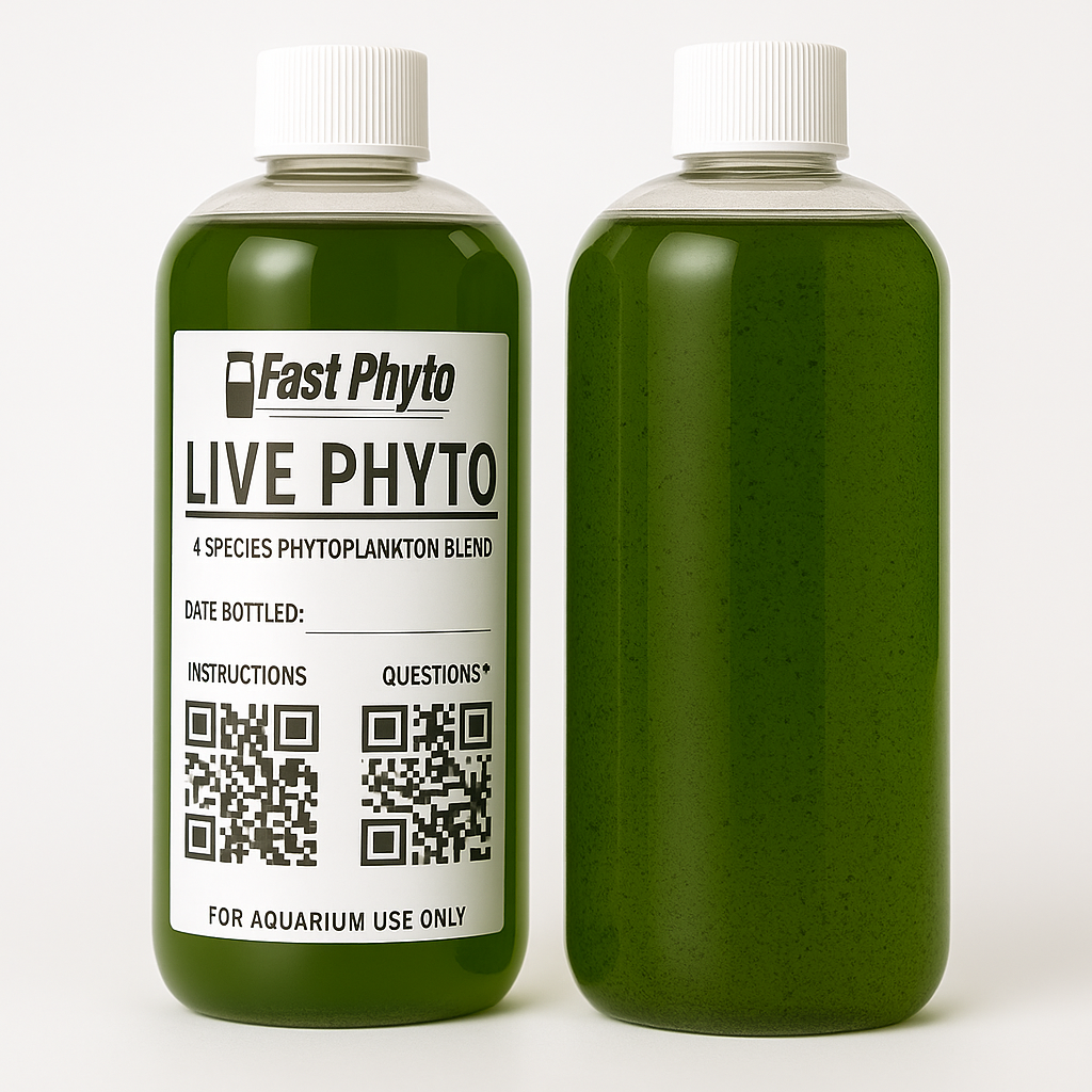 Two bottles of FastPhyto Live Phytoplankton blend.