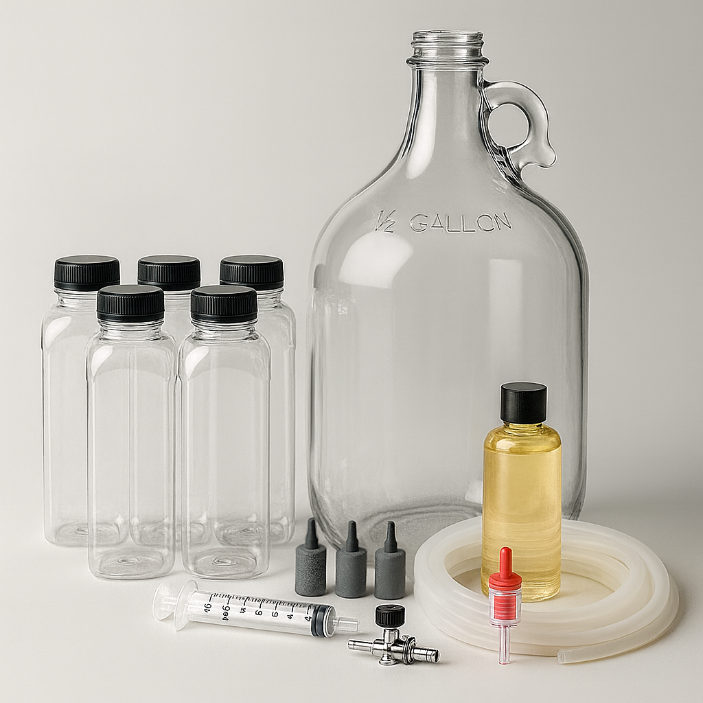 Supplies needed to culture phytoplankton and copepods.